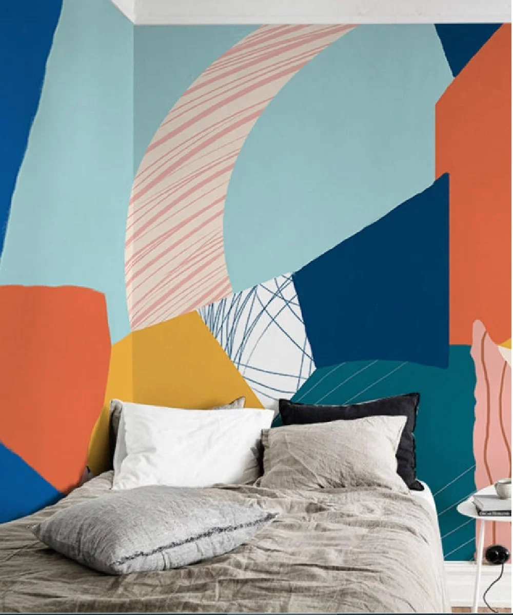 Customized wallpaper abstract color geometric art wallpaper hotel wallpaper TV background wall decoration 3d wallpaper ﻿