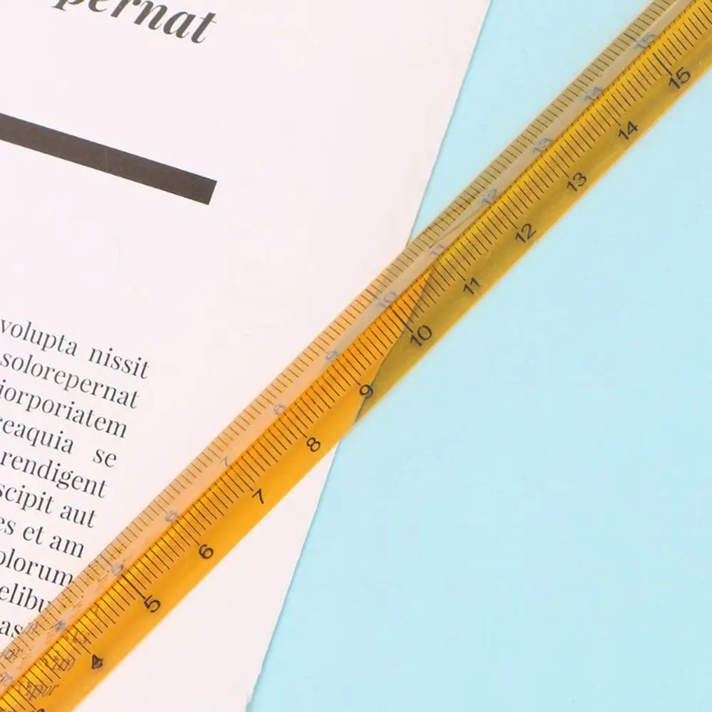 Quartz for School Students Transparent 20cm Straight Kids Gift Triangular Ruler Drafting Accessories Stationery Supplies