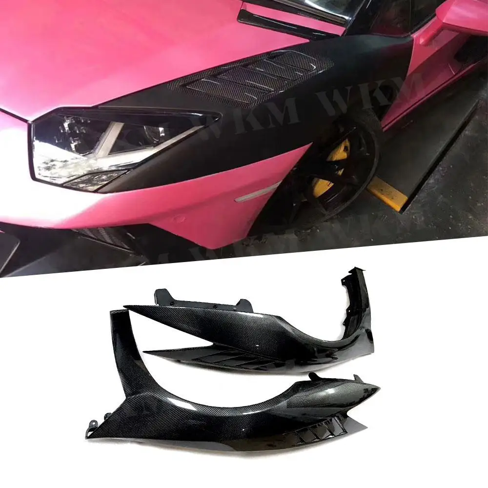 

Carbon fiber Car Front Lamp Cover Side Fender Trim Plate Spoiler case For Lamborghini LP700 LP720 LP750