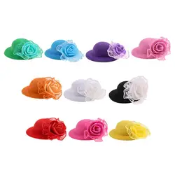 10Pcs Vintage Round Bowler Doll Hats Caps For28-30cm Doll Clothes Accs