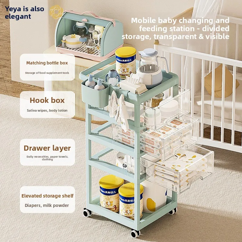 移動式ベビー収納カート 多段引き出しオーガナイザー 保育園用 - Baby Nursery Trolley のレビューと価格