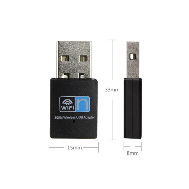 USB 2.0 WiFi Adapter 300M 2.4GHz Wi-Fi Dongle Antenna Mini Wireless Receiver Ethernet PC Computer Laptops Network Card