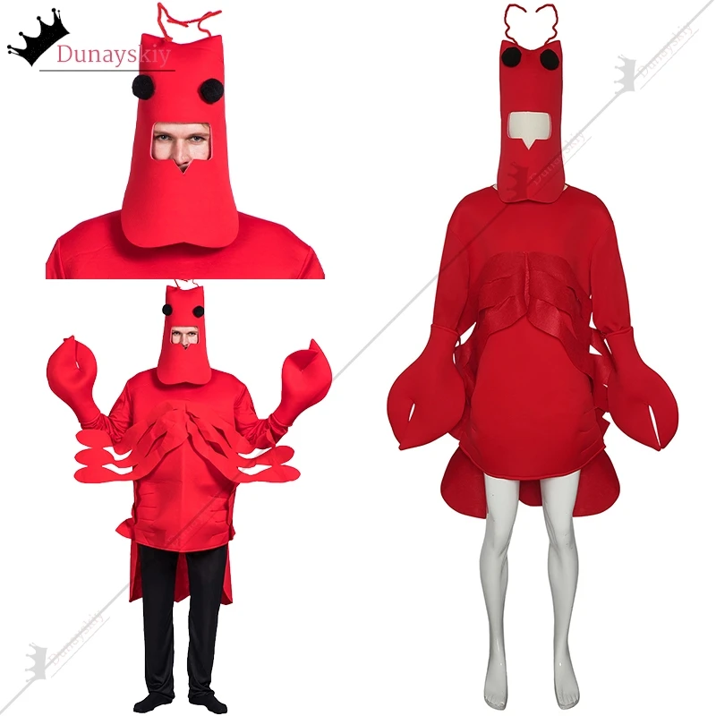 Lobster Costume Adult Womens and Men Unisex Adult Lobster 2024Halloween Costume Parties Funny Performance Suit s67