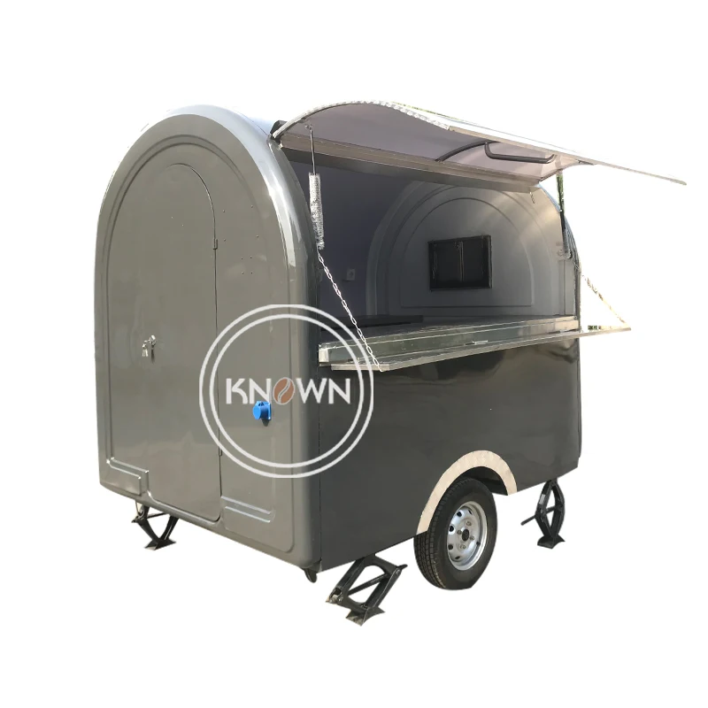 Rimorchio per gelato trainabile per congelatore Churros Snack Carrello per alimenti commerciale con spedizione gratuita via mare