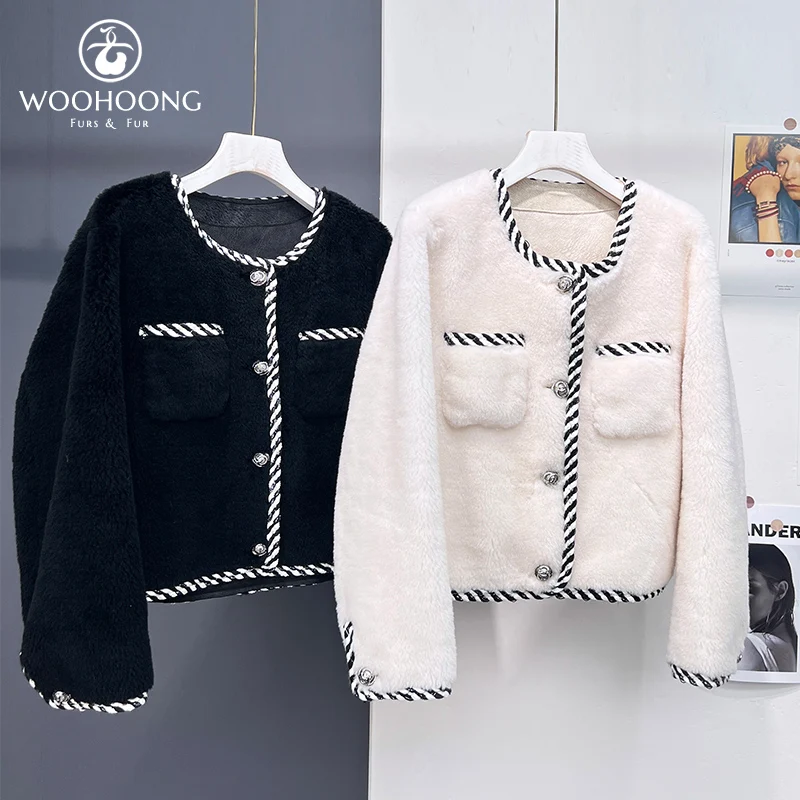 

New Autumn and Winter Wool Coat Women's Short Plush Jacket Small Fragrance Fashion