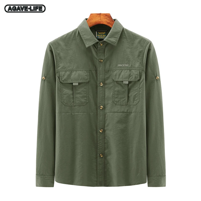 

Spring Autumn Tactical Shirts Men Quick-dry Cargo Shirt Men Outdoor Combat Long Sleeve Shirt Military Hiking Fishing Camping Top