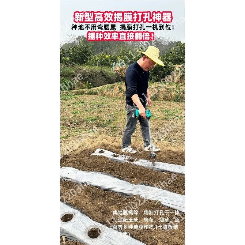 Agricultural planting sowing film peeling and punching machine rural planting nutrient film film tearing and punching machine