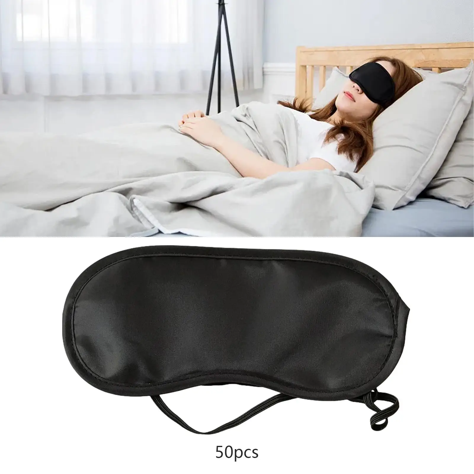 50Pcs Sleeping Eye Mask Disposable Elastic Band Soft Blinder with Adjustable Strap Eye Cover Women Men Eyeshade Blindfolds