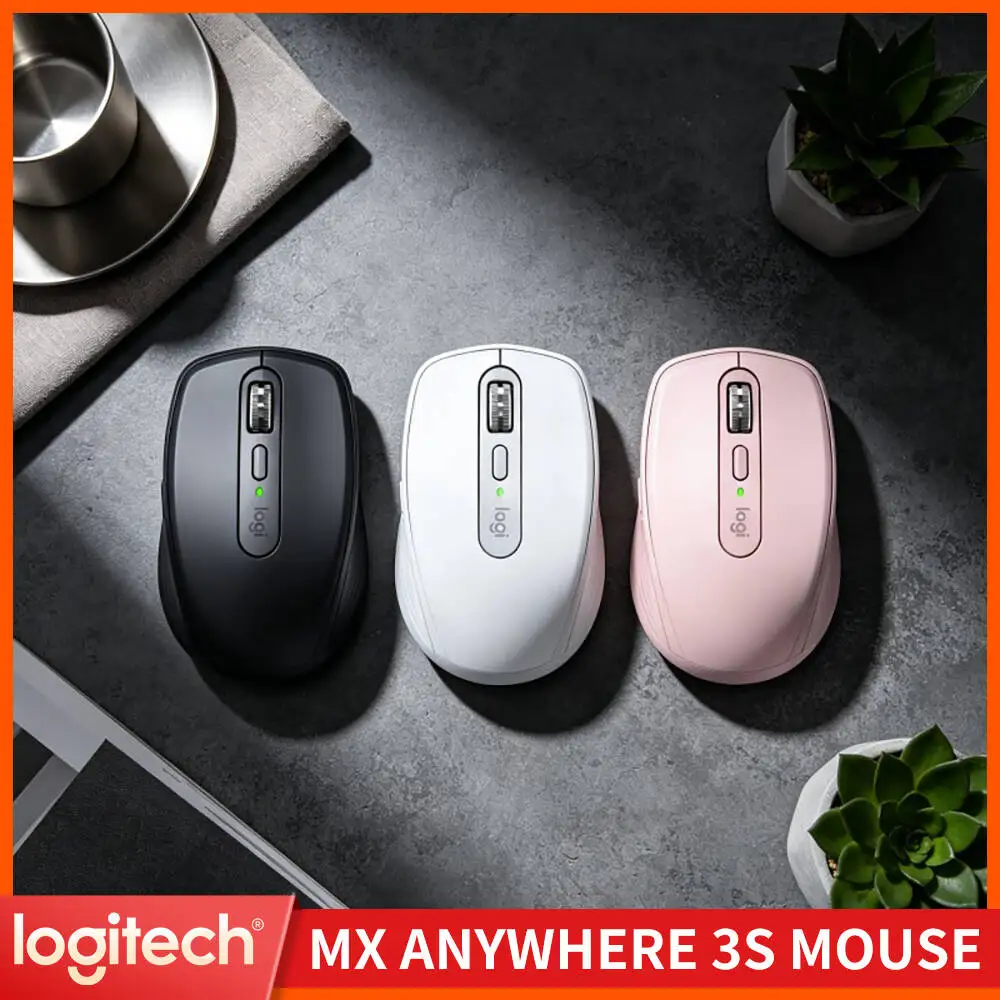 Ergonomic MX Anywhere 3S - Darkfield 8K DPI, Precision Grip, Suitable for Bubble Tea Shop & Drink Prep Task