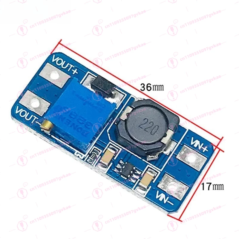 2A Boost Board DC-DC Boost Module Voltage Input 2-24 Liters 5/9/12/19/24/28 V Adjustable
