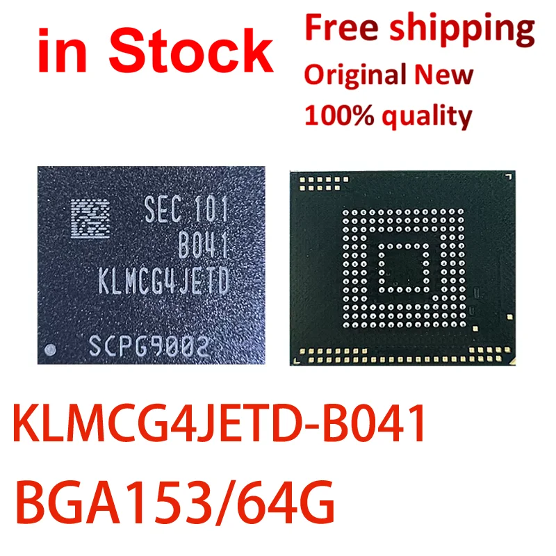 (1-5piece)100% New KLMCG4JETD-B041 KLMCG4JETD 64G BGA153  Flash Disk Storage Chip EMMC5.1 Version