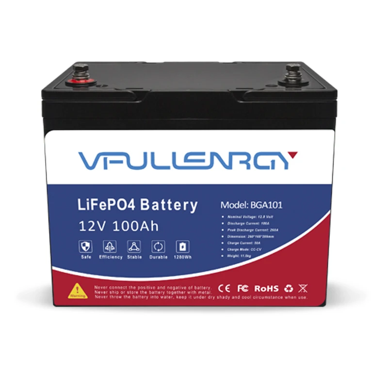 Battery Packs Deep Cycle Times Lifepo4 Lithium Iron 12V 100ah 3.2V Prismatic Cell 100A