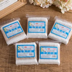 160pcs Disposable wooden stick cotton swabs in bags Double-end hygienic cleansing cotton swab