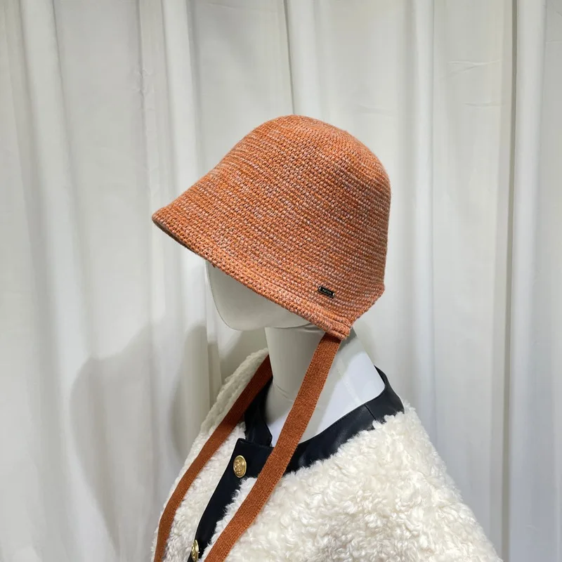 

2026, новая модная простая однотонная вязаная панама с металлической этикеткой, складная рыбацкая кепка, универсальная уличная теплая кепка