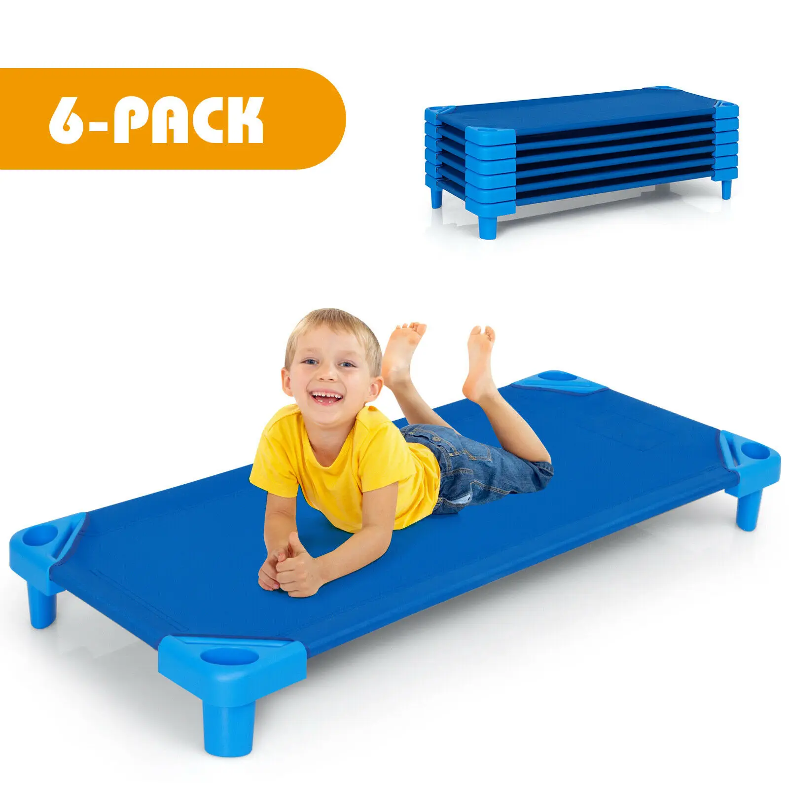 Pack Of 6 Stackable เตียงนอนเด็กวัยหัดเดินเด็ก Nap-Rest