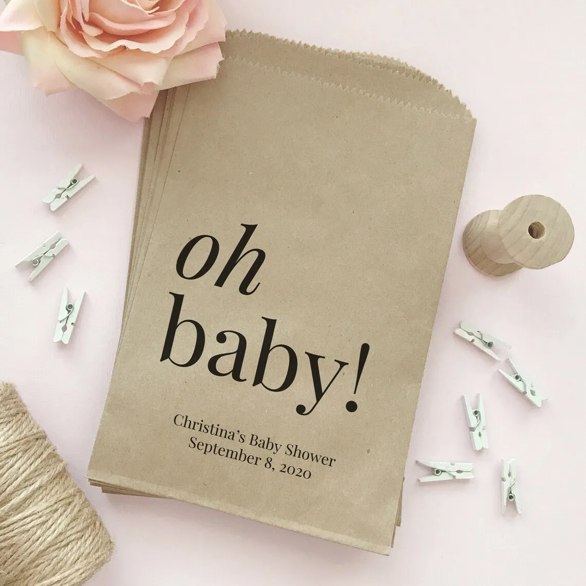 

Пакеты для детских пончиков Oh baby-Oh baby favor bag - Oh baby treat bags - Baby shower candy bags - Baby shower