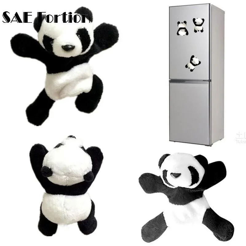 Lovely Simulation Plush Panda Magnet Refrigerator Fridge Sticker Festival Gifts Sticker Suitable Tourism Suitcase Souvenir Tags
