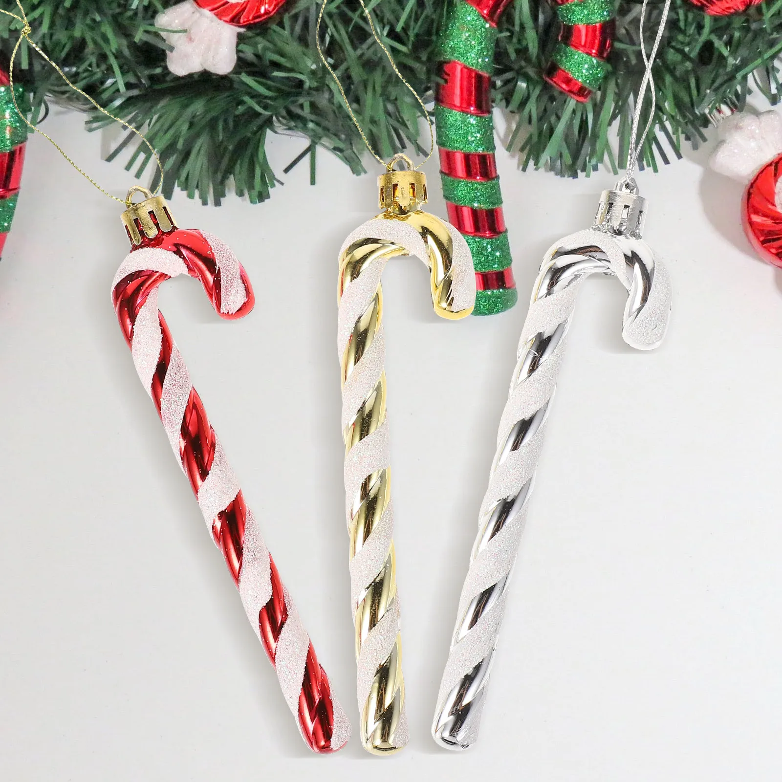 

18Pcs Christmas Tree Decoration Hanging Candy Crutch Pendant Original Holiday Ornament Festive Decoration Hanging Pendant