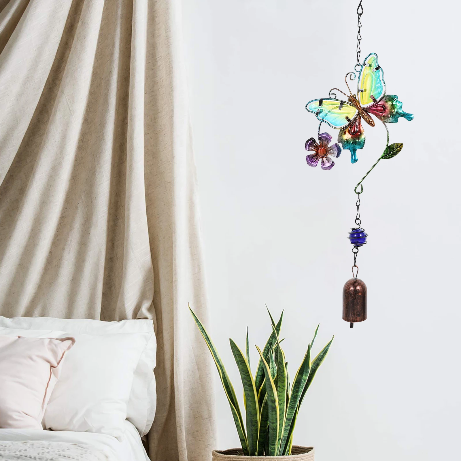 

Iron Wind Chime Home Decor Hanging nament Lightweight Farmhouse Rustic Modern Living Room Bedroom Outdoor Dining Bathroom Flower