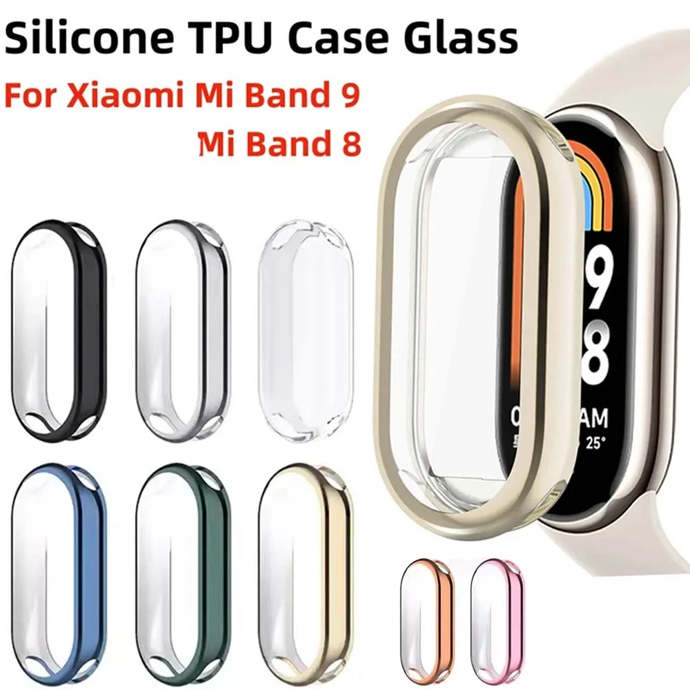 Protective Case Cover For Xiaomi Mi Band 8 9 Screen Protector Soft TPU with Sensitive Touch Control Miband 8 9 Accessories