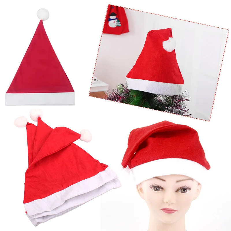 4/5PCS Weihnachtsmütze S/L Größe verfügbar rot Vliesstoff Weihnachtsmann Weihnachtsmütze für Mann Frau Festival Dekoration Lieferungen ZYF