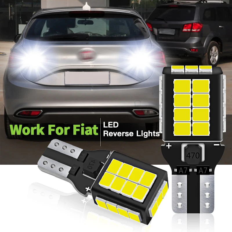 2pcs LED Reverse Light Blub Backup Lamp W16W T15 921 6000k 2835 chip Canbus For Fiat 500 500C 500L Ducato Panda Punto Tipo