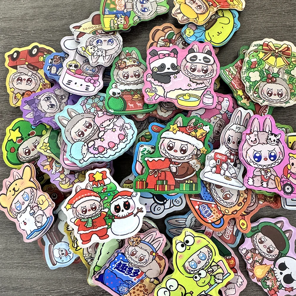 5 см аниме случайный Popmart Labubu Sanrio монстр акриловое хобби мультфильм наклейка на холодильник магнит домашнее декоративное украшение игрушка