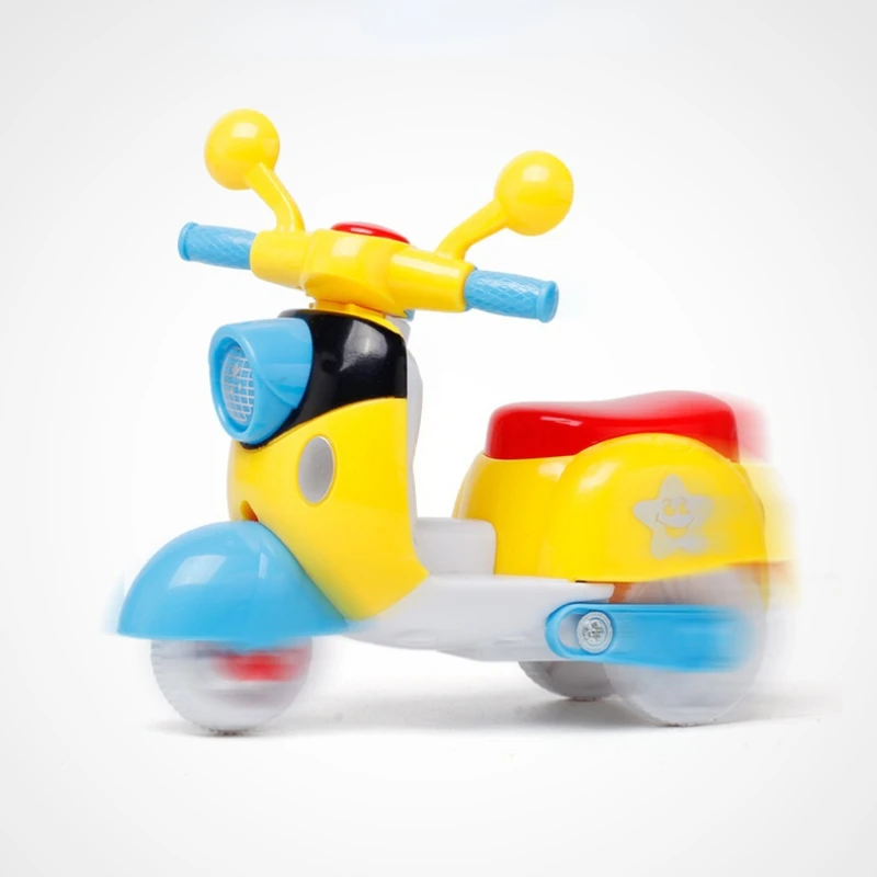 1 stks willekeurige kleur creatieve traagheid trek motorfiets auto speelgoed plastic cartoon miniatuur motorfiets speelgoedauto