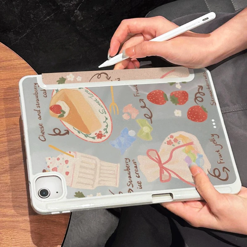 Sweet Food for IPad Air 6 Case IPad 10th Gen Air 5th 4th 10.9 Pro 11 2nd 3rd 4th IPad 10.2 7th 9th 8th with Pencil Holder Funda