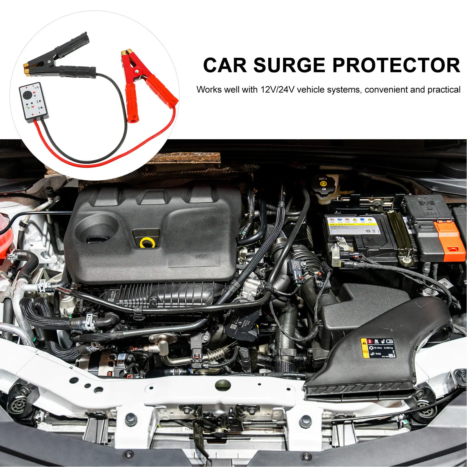 1Pcs Anti Zap Surge Protector ABS Material Vehicle 12V 24V System Car Electronic Device Protection Automotive Power Diagnostic