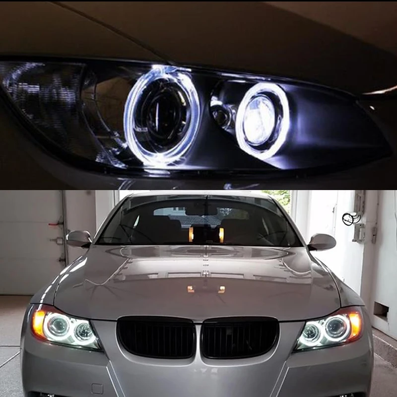 لسيارات BMW 3 Series E90 E91 325i 330i زينون الأبيض LED عين الملاك خاتم هالة ماركر لمبات استبدال OEM # 63117161444