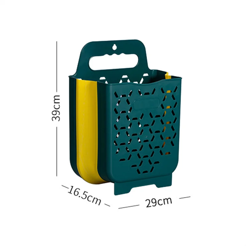 プラスチック製の壁掛け式ランドリーバスケット,ポータブルオーガナイザー,折りたたみ式,中空,汚れた服,おもちゃ,下着,収納,家庭,バスルーム,バケツ