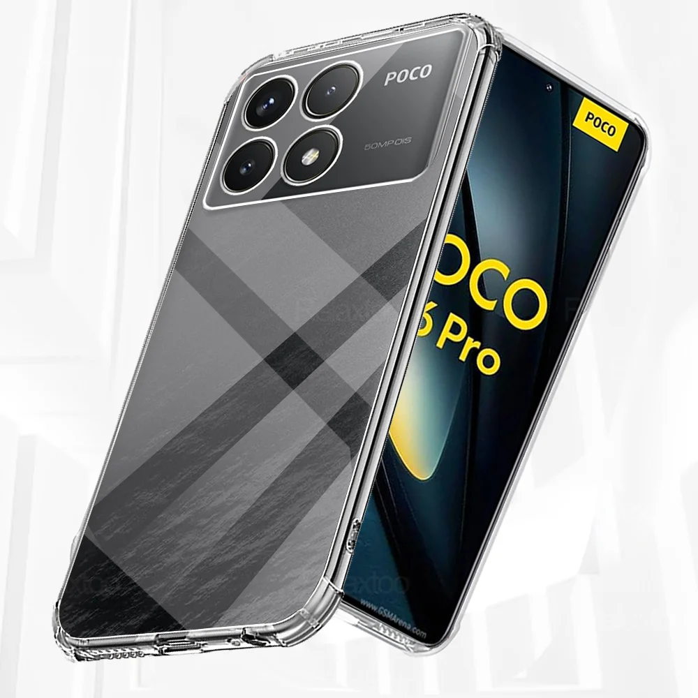 For Xiaomi Poco F6 Pro Case Airbag Clear Silicone Cover On For Poco X6 Pro X6Pro F6Pro PocoF6 PocoX6 5G Shell Shockproof Bumper