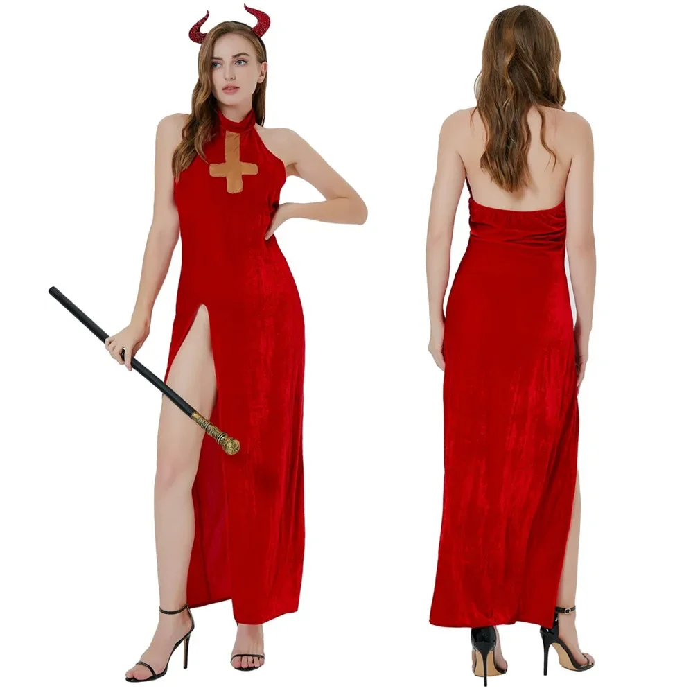 

Women Sexy Evil Devil Costumes Demon Vampire Cosplay Fancy Dress Adult Halloween Costume