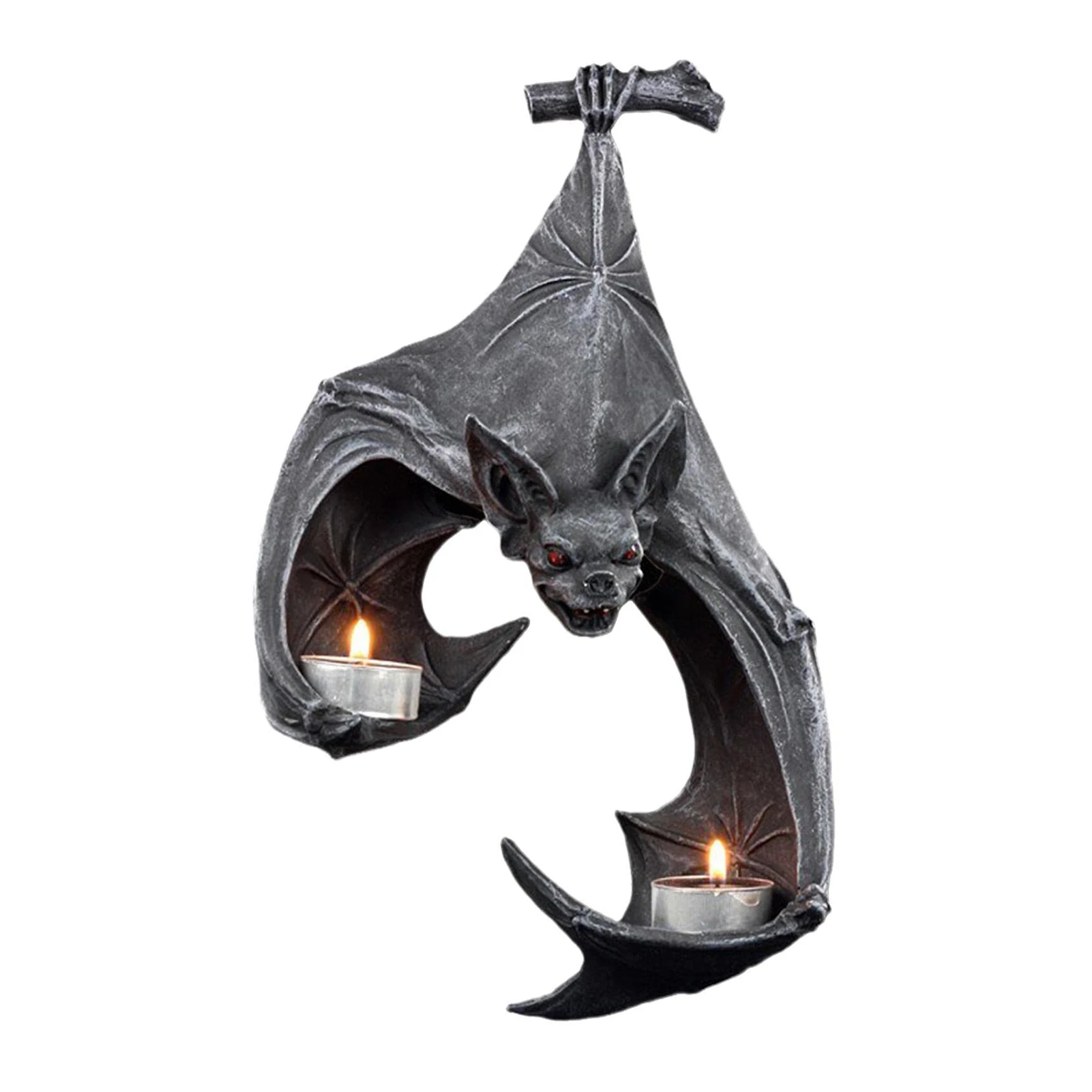 Wall Sconce Candle Holder, Bat Wall Tealight Holder, Bat Shaped Wall Sconce Decor Plaque Sculpture,Bat Statue Tea Lights Holder