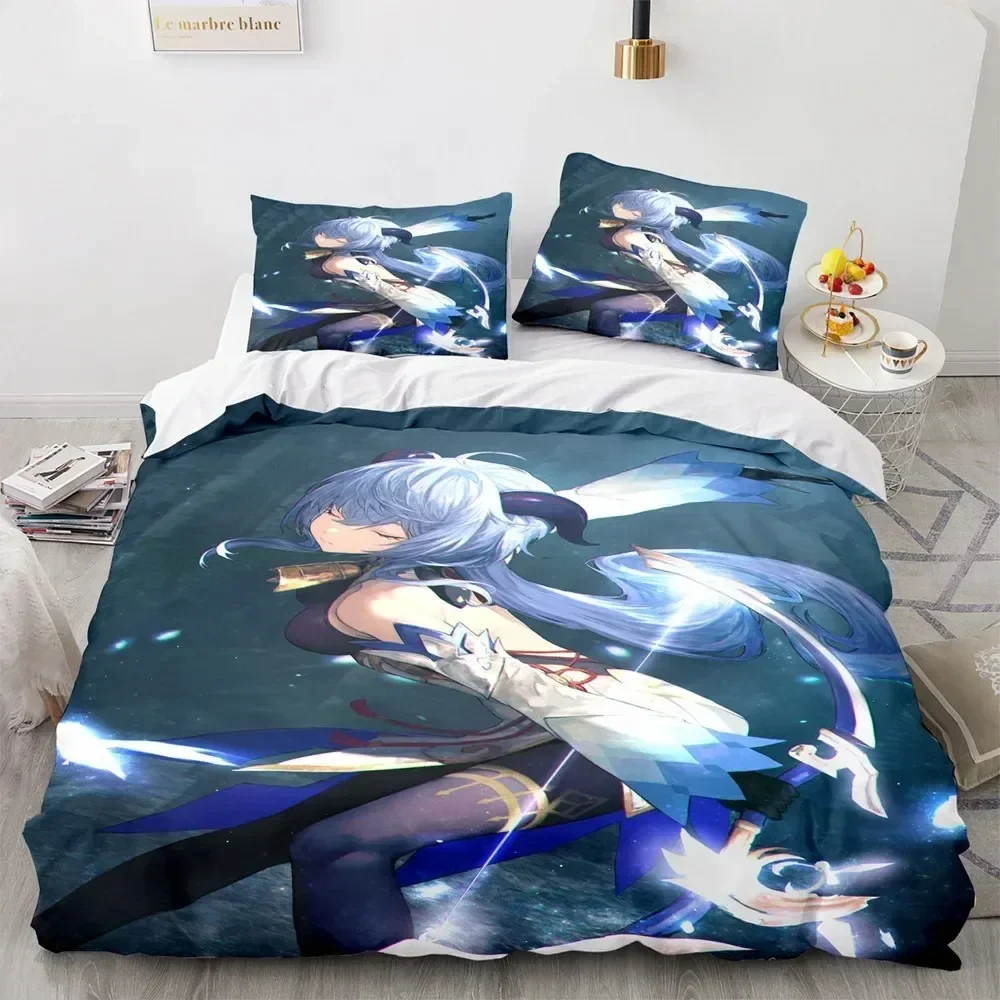 2026 Genshin Impact Bedding Set Anime Game Kids Duvet Cover Sets Comfortable Bedspreads Queen King Size Bedroom Decor