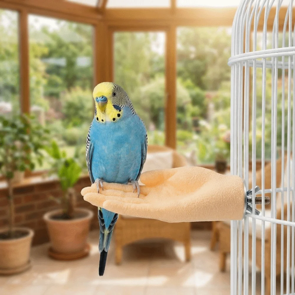 Non-Slip Simulated Hand Shaped Bird Stand Bite Resistant Wear Resistant Fake Hand Bird Resting Pole Realistic Plastic