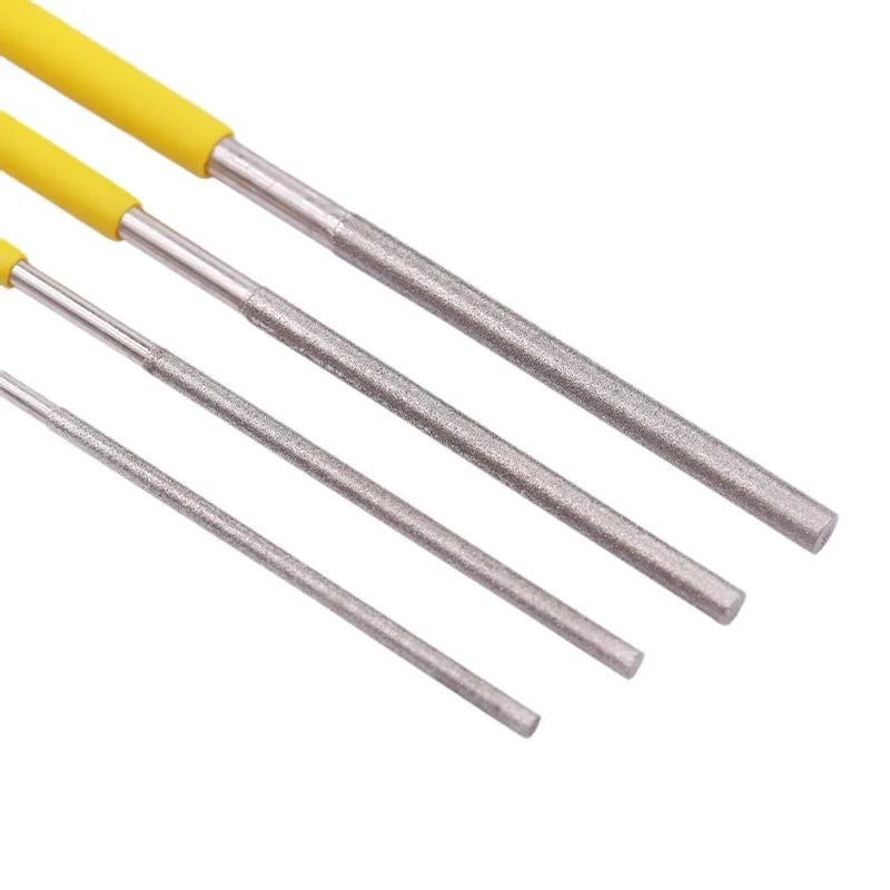 Electroplated Diamond 1-5.8mm Handle Diameter Round File Ultra-fine Diamond Polishing Rod