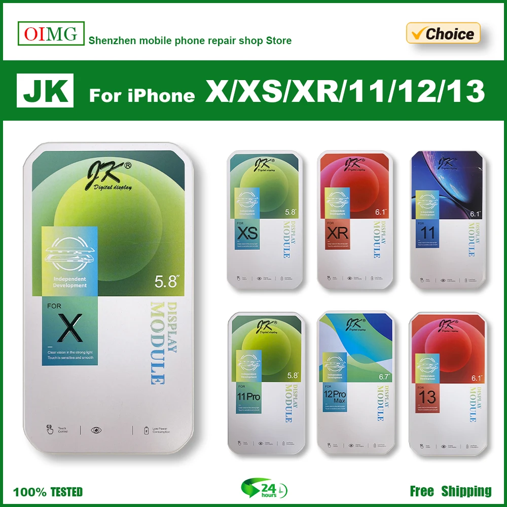 아이폰 X OLED XS XSMAX XR TFT용 JK LCD, 3D 터치 디지타이저 어셈블리 포함, 11 12 12 프로 맥스 13 LCD 스크린 교체 디스플레이 