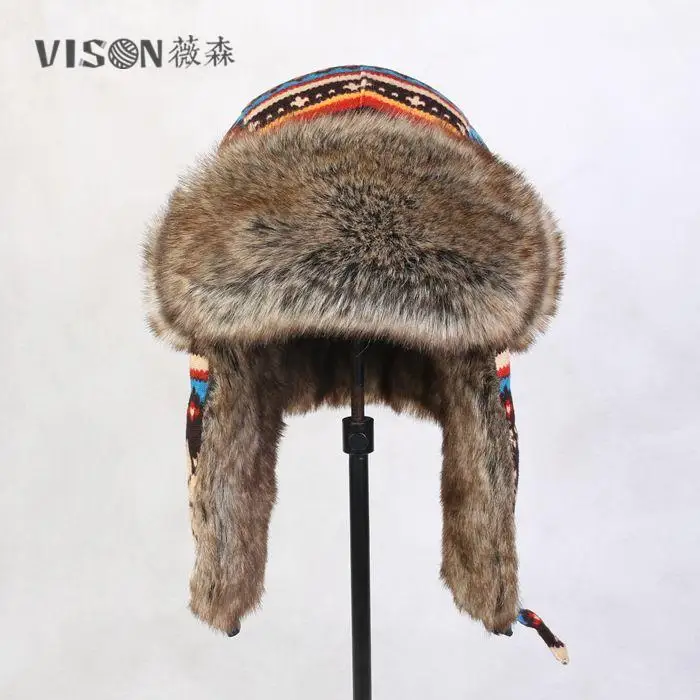 Outdoor Earflap Bomber Hats for Men Women Thick Russian Ushanka Aviator Trooper Snow Ski Berber Winter Hat Cap