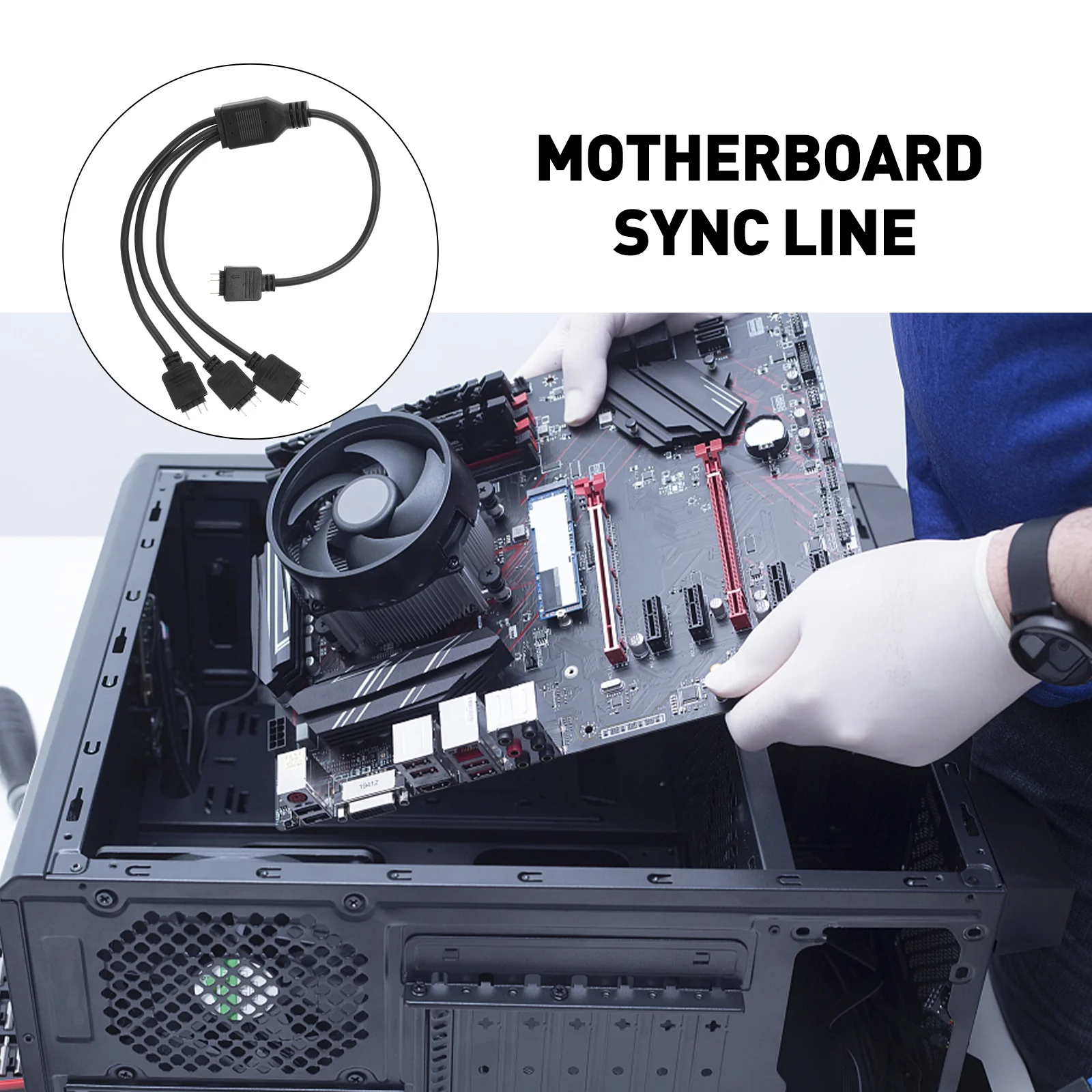 3 Way Splitter for RGB LED Strip Extension Cable Motherboard USB 1 to 3 LED Strip Connector No Weld Easy