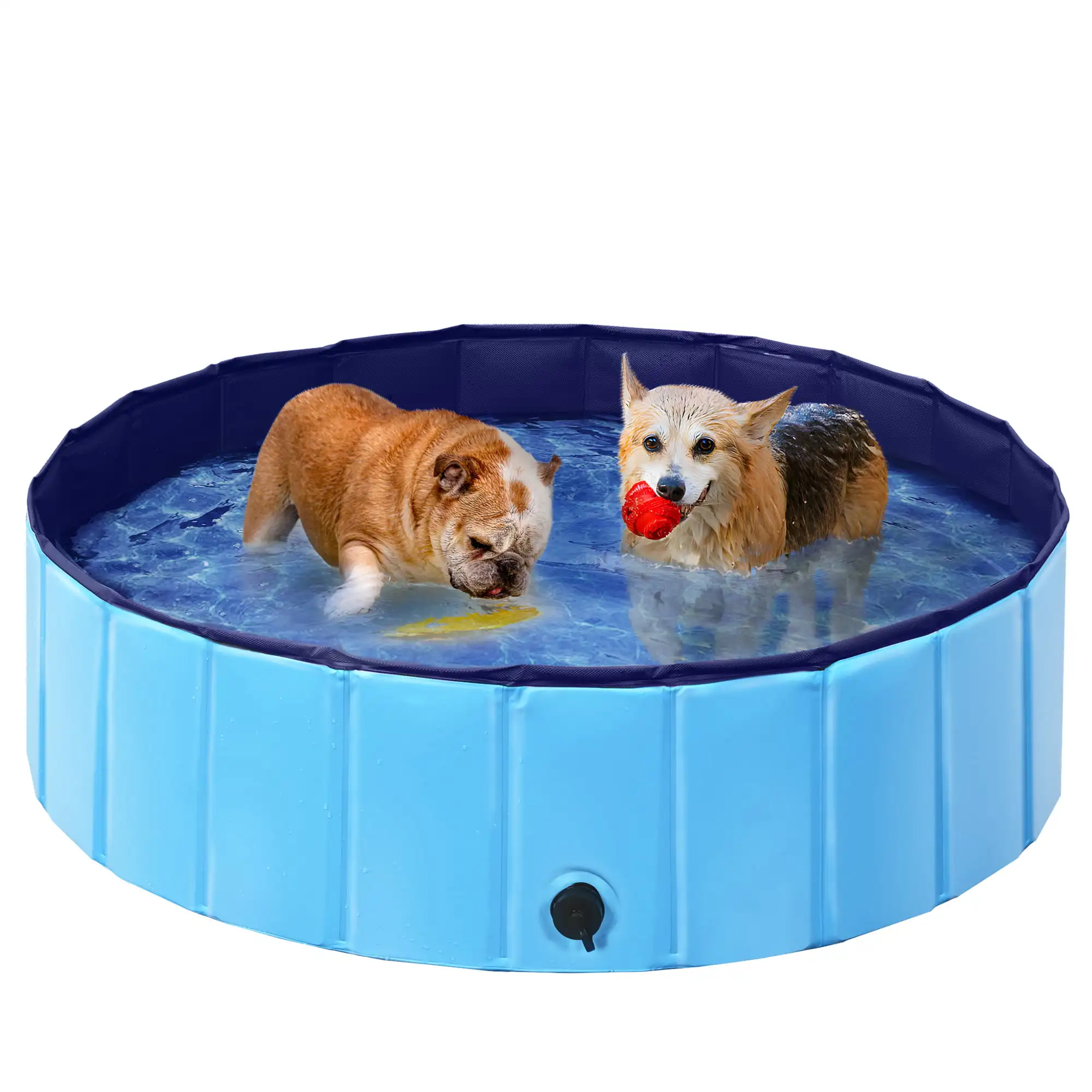 Foldable Pet Swimming Pool Wash Tub For Cats And Dogs, Blue