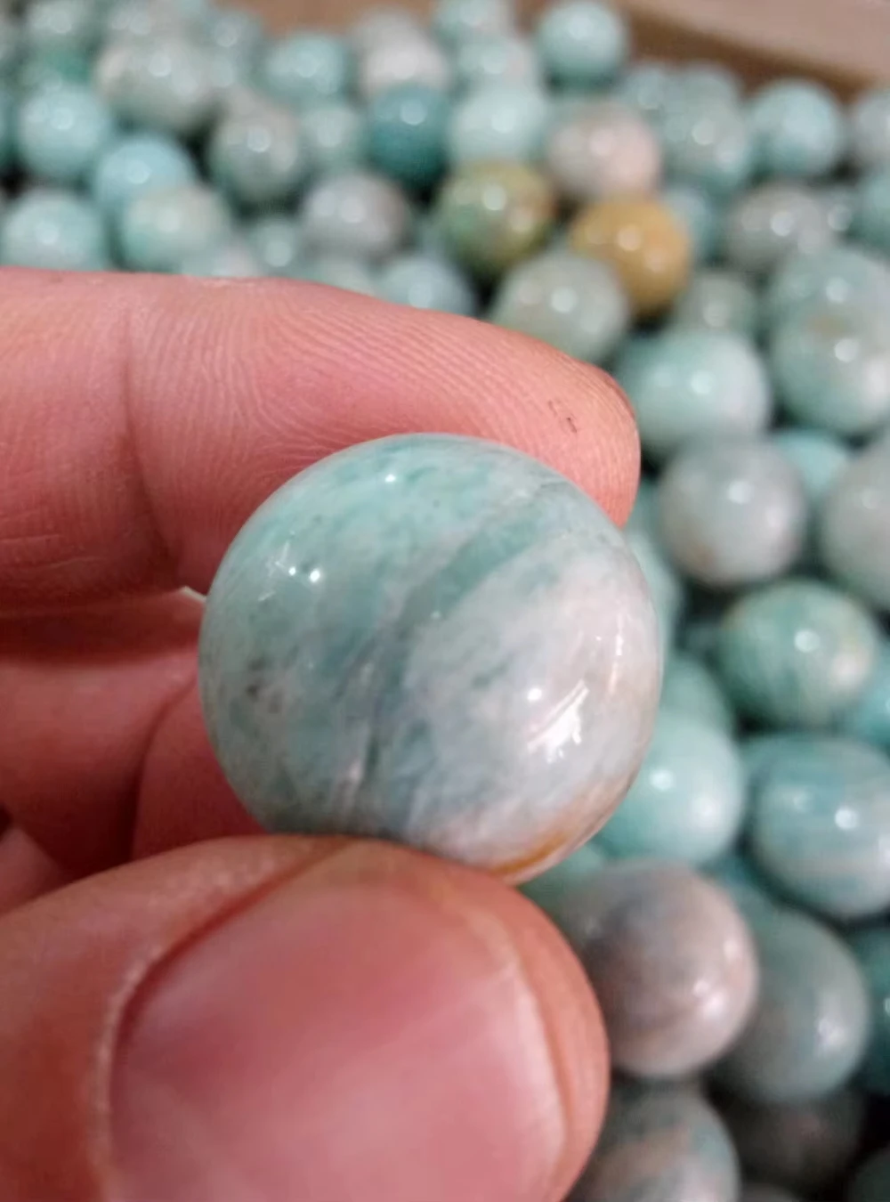 100g  Natural amazonite Gemstone Sphere Ball Aura Balancing Metaphysical Ball (Amazonite)