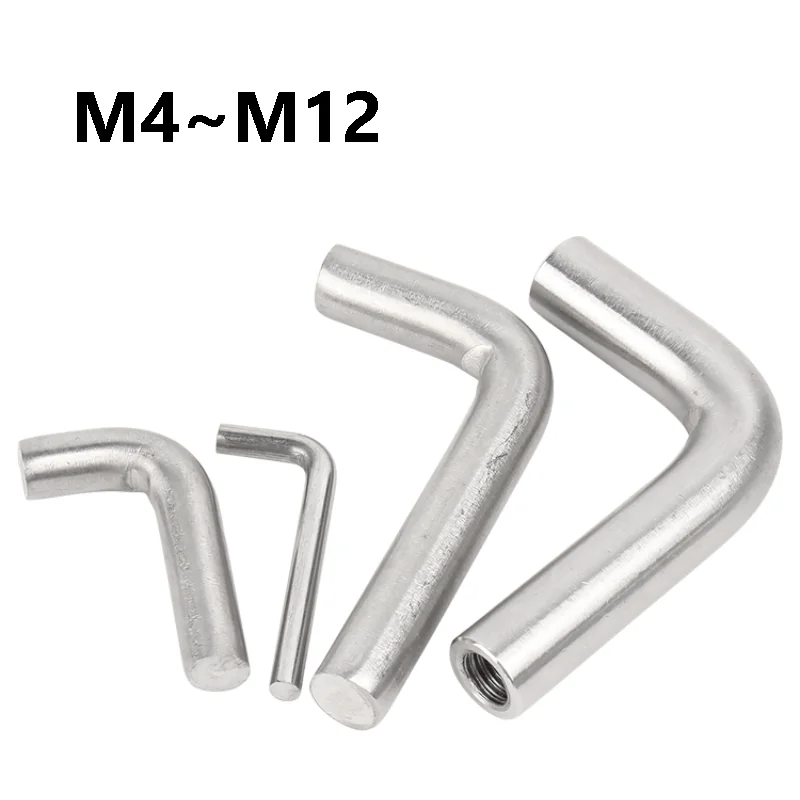 304 Stainless Steel L Shaped Internal Thread Dowel Pins M4 M5 M6 M8 M10 M12 Bent Anchor Pins for Machinery Fasteners