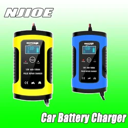 Full Automatic 12V 6A Car Battery Charger 110V to 220V To Intelligent Fast Power Charging Wet Dry Lead Acid Digital LCD Display