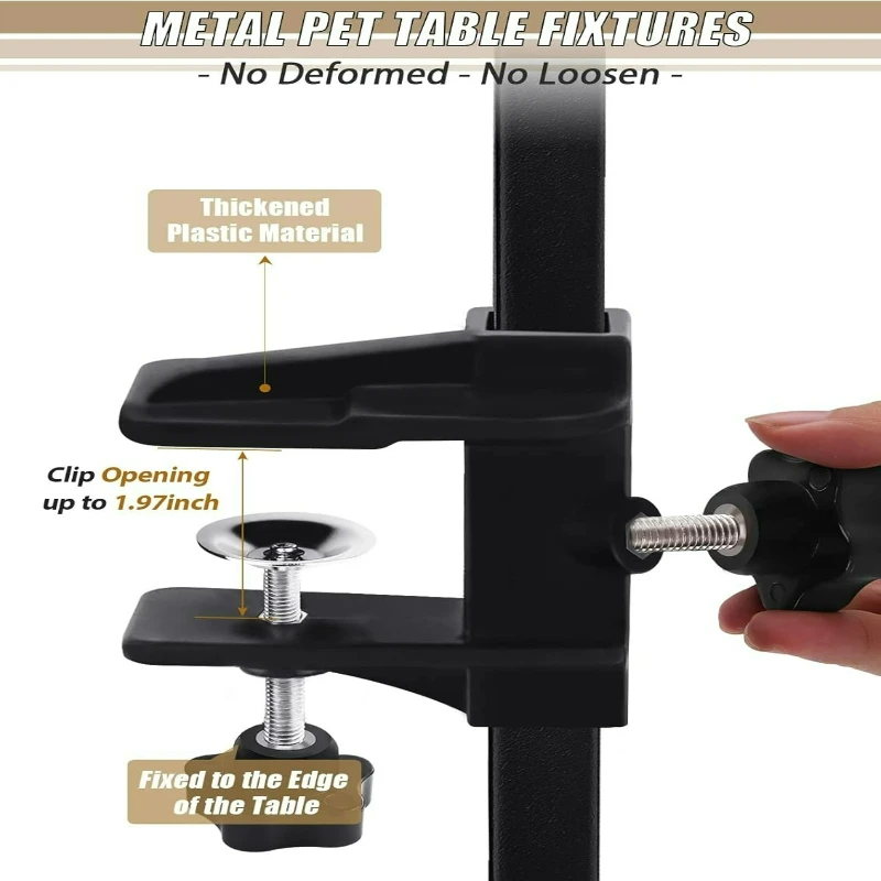 For Pet Nail Clipping Haircut Dog Grooming Table Arm Iron Pet Grooming Stand with Clamp Height Adjustable Fixed Dog Beauty Stand view 5