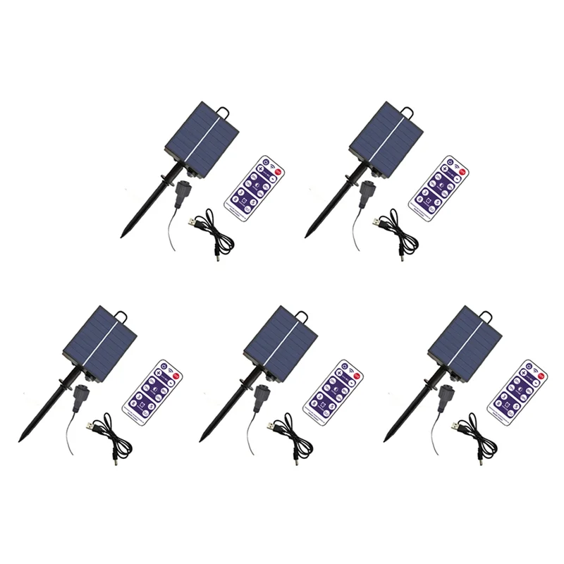 Picture 4: ABRU-5X 1200Mah Solar Panel Control Box Kits Lithium Battery Panel For 3.7V 24V LED String Strip Lamp DC Charging