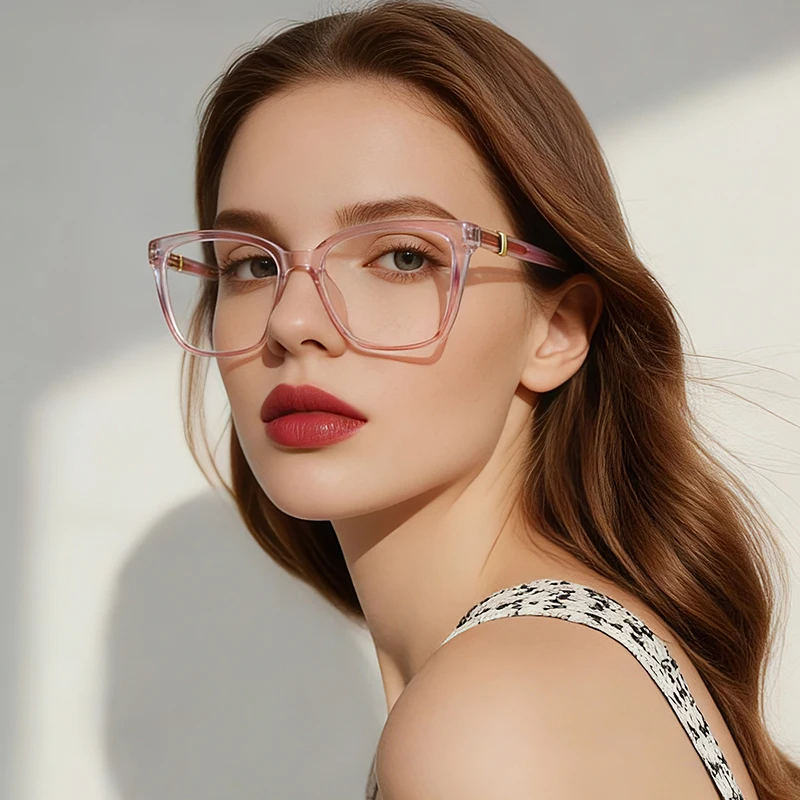 BEMORE Woman Butterfly Ultralight Acetate Optical Glasses with Recipe Anti-Blue Light Square Multifocal Prescription Lenses
