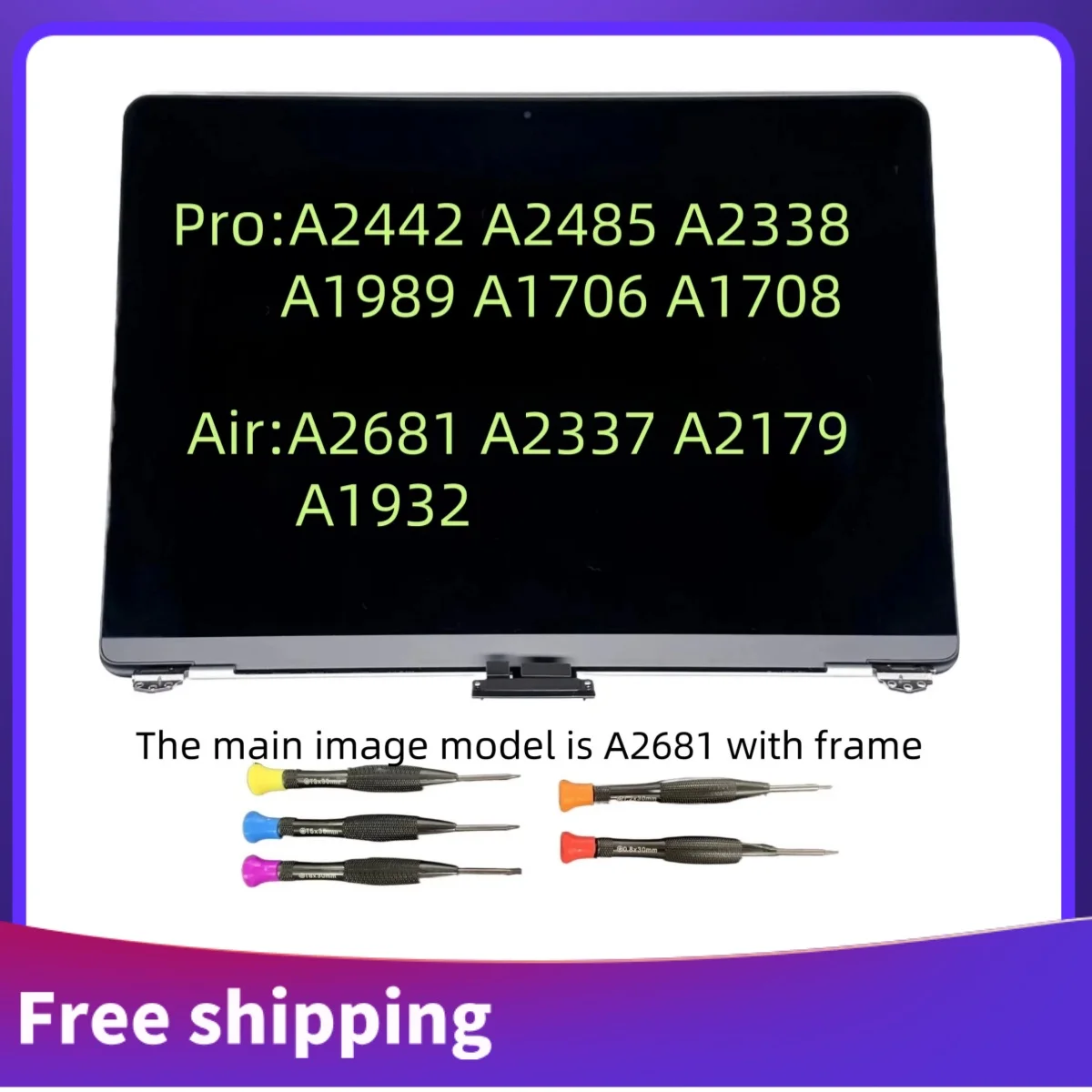 New Laptop Screen for Macbook A2442 A2485 A1706 A1708 A1989 A2338 A2681 A2337 A2179 A1932 LCD Display Assembly 2016-2021Year