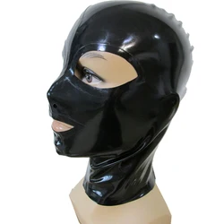 Natural Latex Rubber Women Men Gummi Hood Open Eyes Mouth And Nostrils Mask Handmade Headgear S-LM046